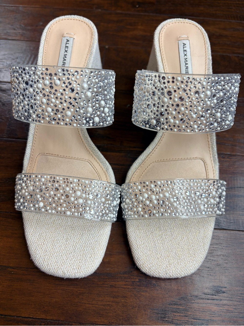 Alex Marie Women's Pearl & Crystal Embellished Sandal - Champagne